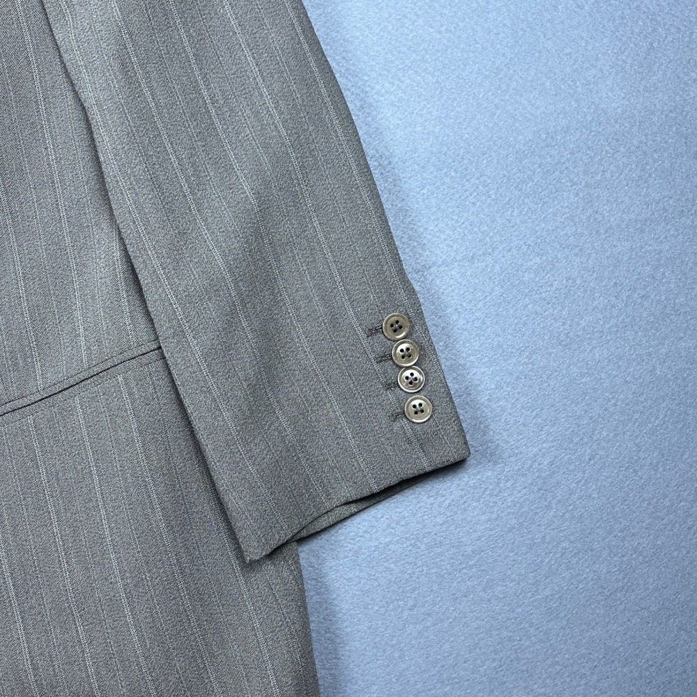 Armani Collezioni Mens Grey Pinstripe Herringbone Blazer Made in Italy Size 40R - Picture 9 of 16